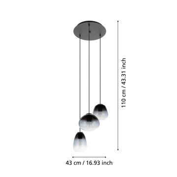 Eglo  - Lühter 3xE27/40W/230V d. 43 cm