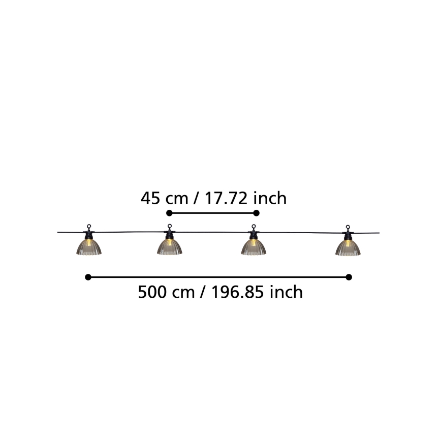 Eglo - LED Väli dekoratiivne valguskett 12xLED/0,066W/3,2V IP44