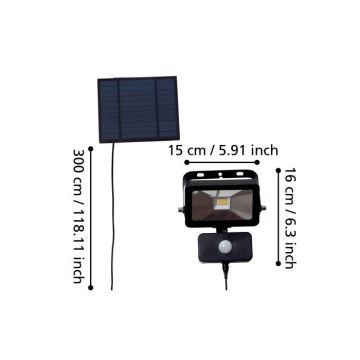 Eglo - LED Päikesepaneeliga prožektor koos anduriga 15xLED/0,03W/3,7V IP44
