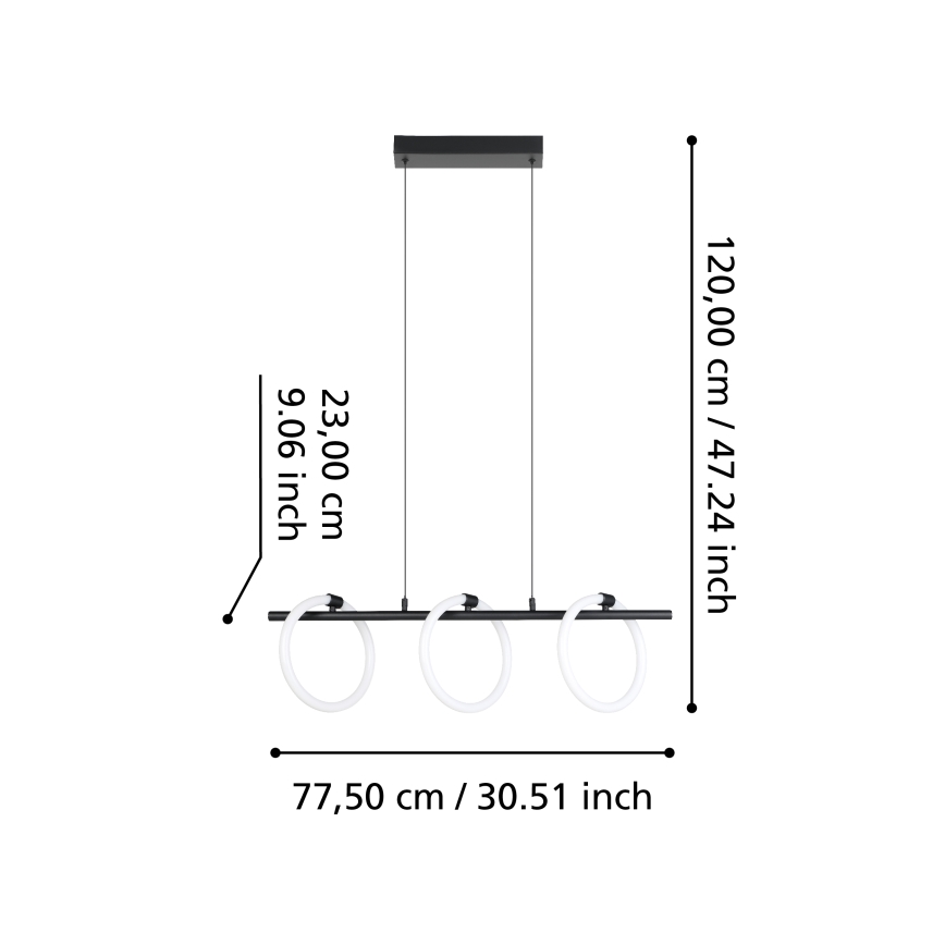 Eglo - LED Lühter 3xLED/9W/230V