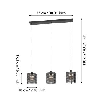 Eglo - Lühter 3xE27/40W/230V