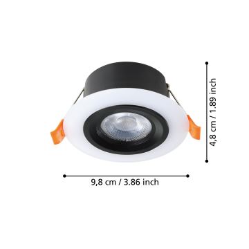 Eglo - LED Süvistatav valgusti LED/4,8W/230V must