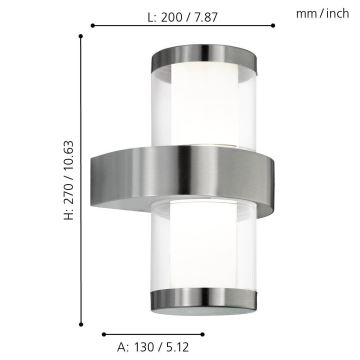 Eglo - Väliseinavalgusti 2xLED/3,7W/230V IP44