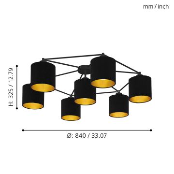 Eglo - Kinnitatav lühter 7xE27/40W/230V