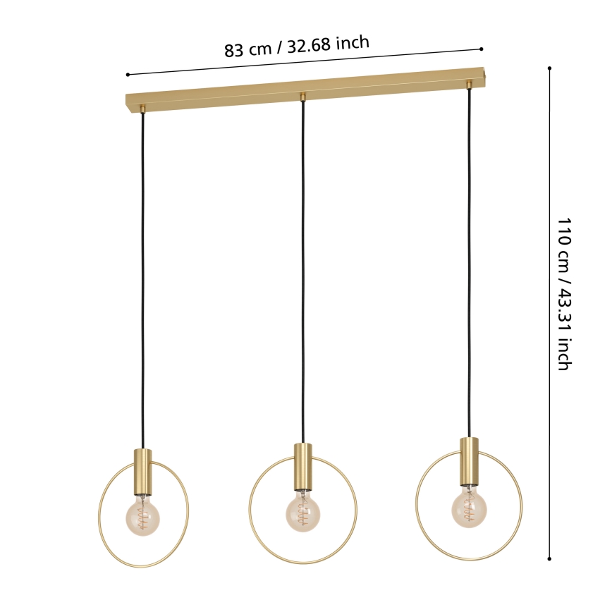 Eglo - Lühter 3xE27/40W/230V