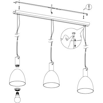 Eglo - Lühter 3xE27/40W/230V