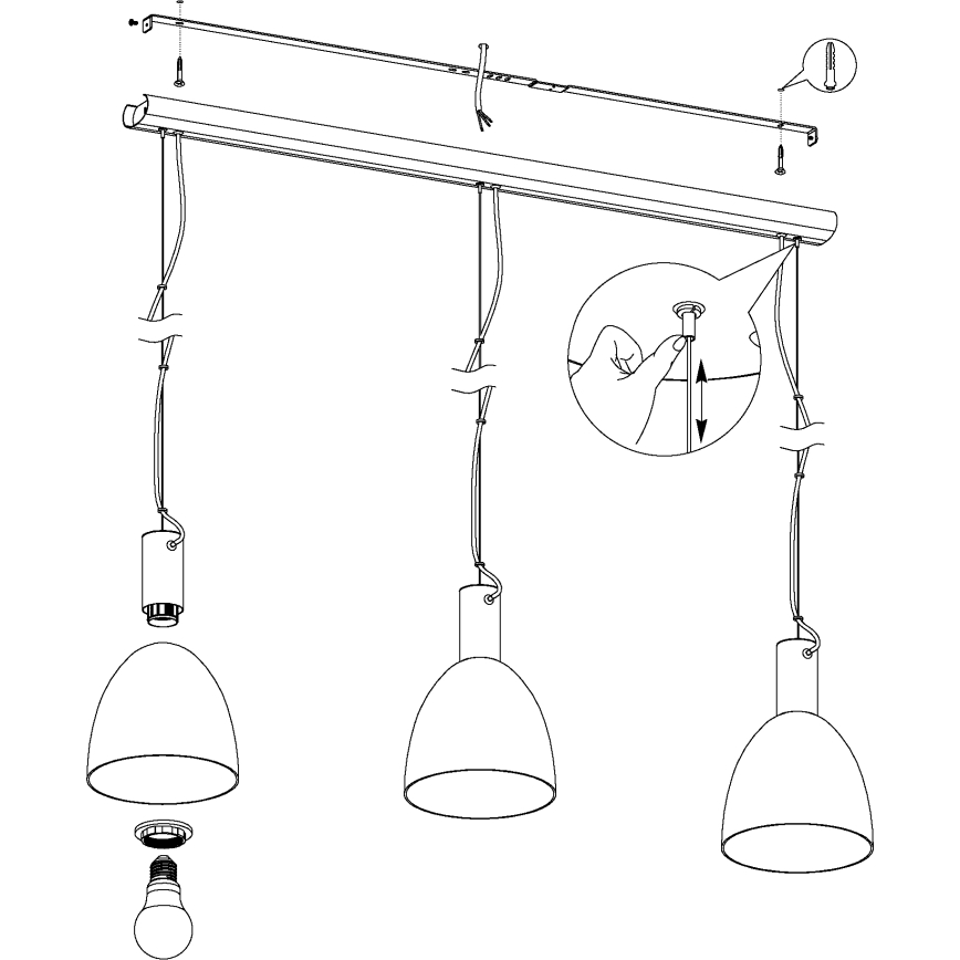 Eglo - Lühter 3xE27/40W/230V