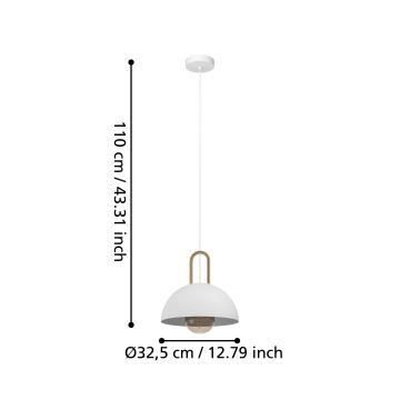 Eglo - Lühter 1xE27/40W/230V valge