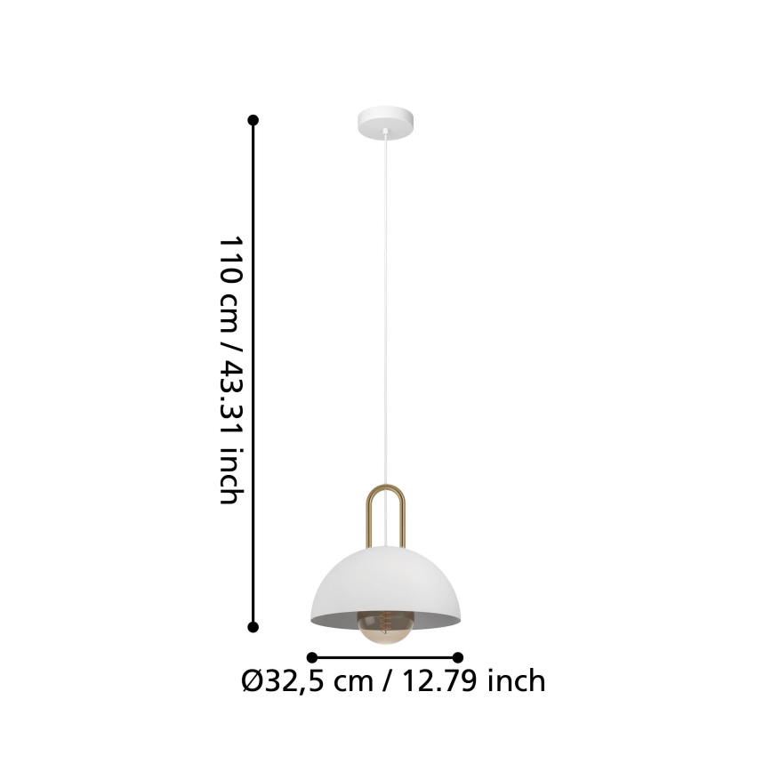 Eglo - Lühter 1xE27/40W/230V valge