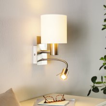 Eglo - LED Paindlik lamp 1xE27/40W+LED/3.8W valge