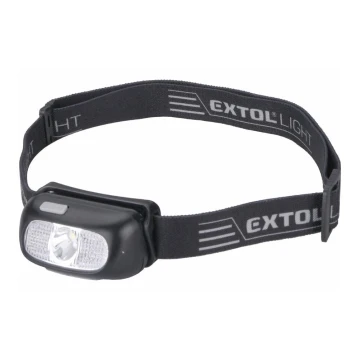Extol - LED Laetav pealamp LED/5W/1000 mAh/3,7V IPX5 must