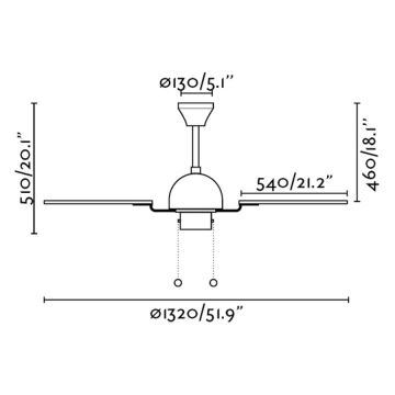 FARO 33352 - Laeventilaator CUBA d. 132 cm