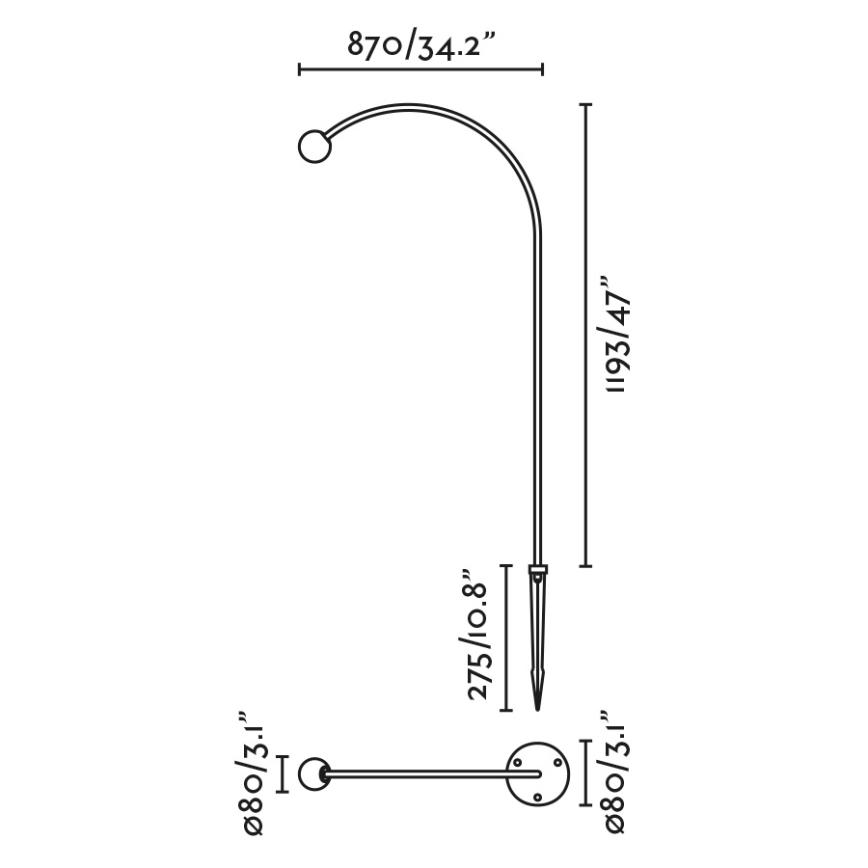 FARO 75562 - LED Välivalgusti CUCA LED/3W/24V 119,3 cm IP65 antratsiit