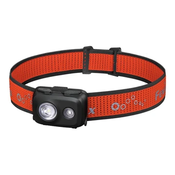 Fenix HL16V2BLK - LED Pealamp LED/3xAAA IP66 450 lm 200 h must/oranž