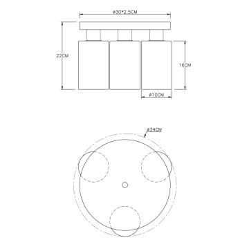 Globo - Laevalgusti 3xE27/60W/230V