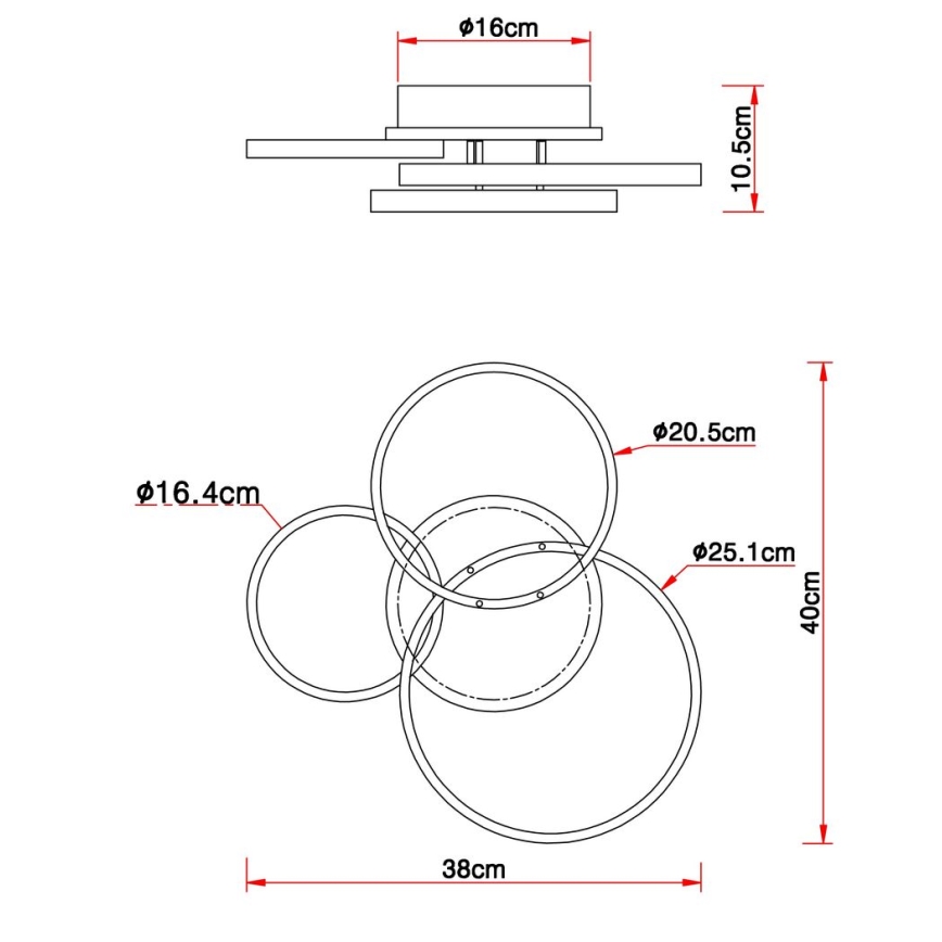 Globo - LED Pinnale kinnitatav lühter LED/30W/230V