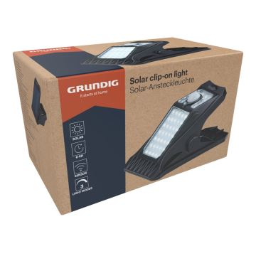 Grundig - LED Päikesepaneeliga valgusti anduriga CLIP-ON LED/9W/3,7V IP44