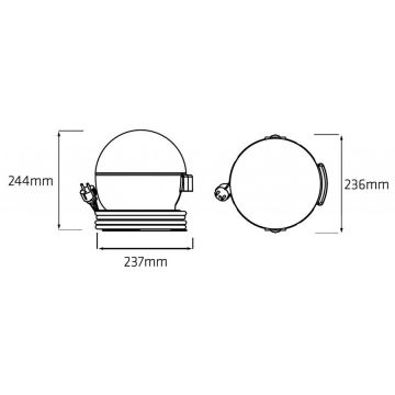 Helios 306-WLG120 - LED välisvalgusti WORK GLOBE 1 LED/20W/230V IP44