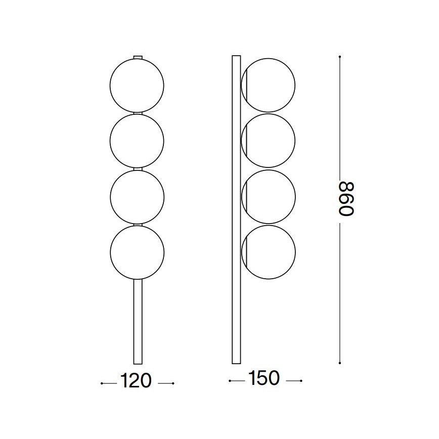 Ideal Lux - LED Laevalgusti BINOMIO 4xG9/3W/230V kuldne