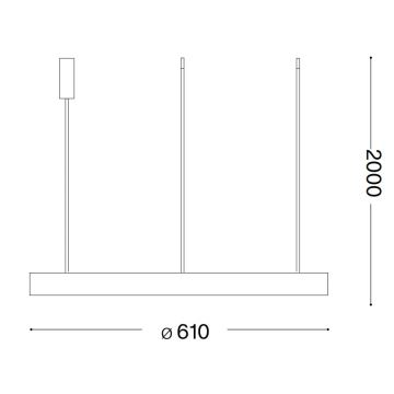 Ideal Lux - LED Lühter GEMINI LED/48W/230V d. 61 cm kuldne