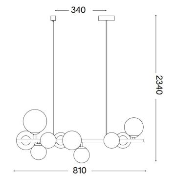 Ideal Lux - LED Lühter PERLAGE 10xG9/3W/230V kuldne