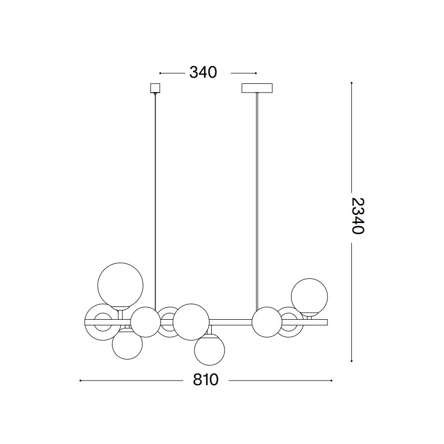 Ideal Lux - LED Lühter PERLAGE 10xG9/3W/230V kuldne