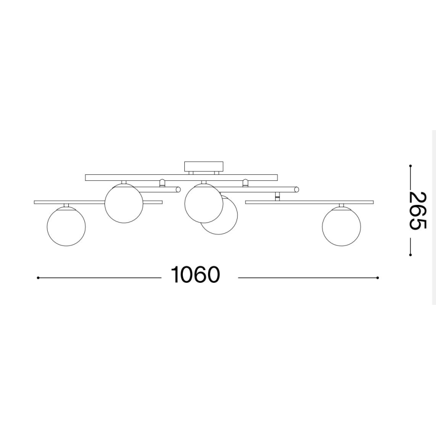 Ideal Lux - LED Pinnale kinnitatav lühter ATLAS 5xG9/3W/230V must