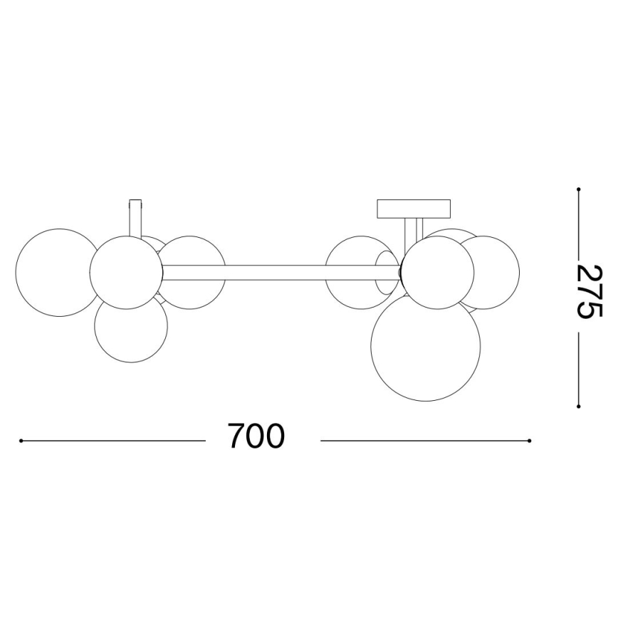 Ideal Lux - LED Pinnale kinnitatav lühter PERLAGE 10xG9/3W/230V kuldne