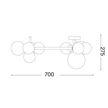 Ideal Lux - LED Pinnale kinnitatav lühter PERLAGE 10xG9/3W/230V kuldne/valge