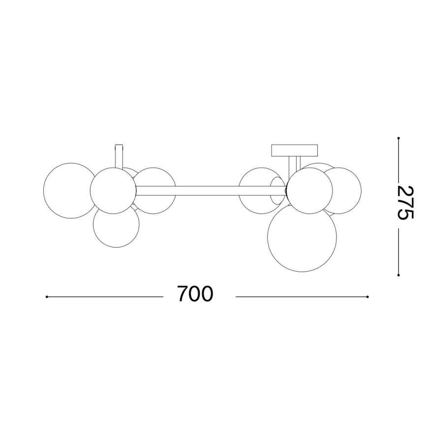 Ideal Lux - LED Pinnale kinnitatav lühter PERLAGE 10xG9/3W/230V kuldne/valge