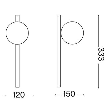 Ideal Lux - LED Seinavalgusti BINOMIO 1xG9/3W/230V kuldne