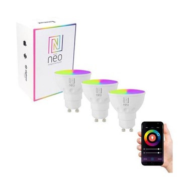 Immax NEO 07724C - KOMPLEKT 3x LED RGB+CCT Hämardatav pirn GU10/6W/230V 2700K Wi-Fi Tuya