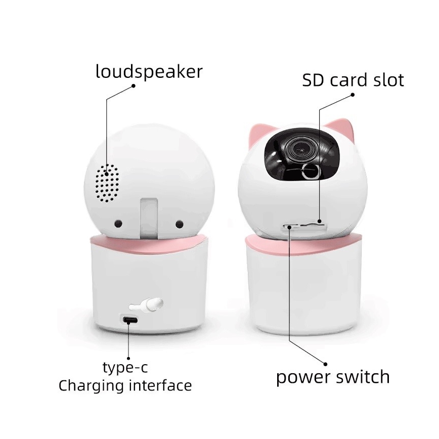 Immax NEO 07789L - Nutikaamera anduriga 355° 50° P/T 4MP Wi-Fi Tuya roosa