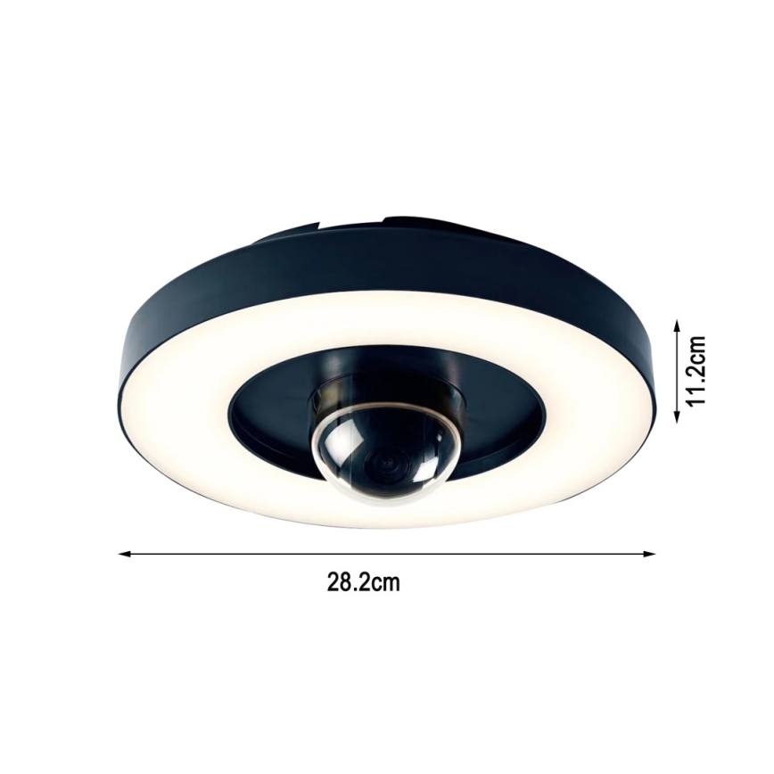 Immax NEO 07792L - LED Nutikas välikaamera valgustiga RING 22W/230V IP44 Wi-Fi Tuya