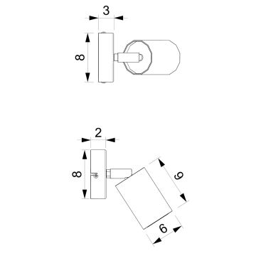 Kohtvalgusti seinale BELLO 1xGU10/8W/230V must