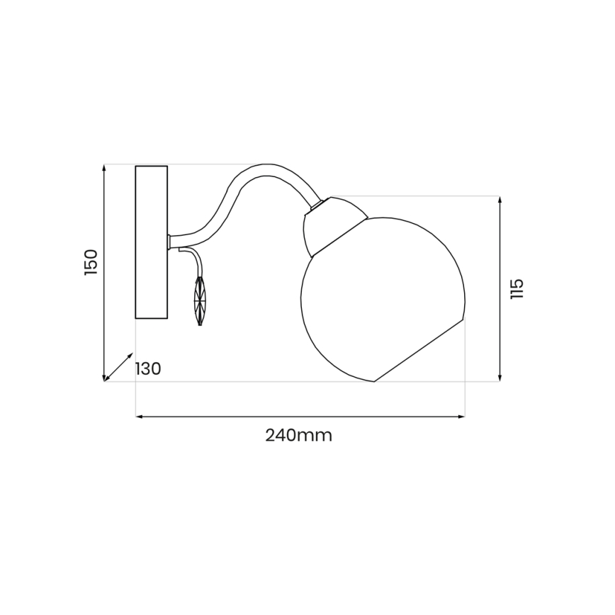 Kohtvalgusti seinale CONNOR 1xE27/15W/230V läikiv kroom/hall