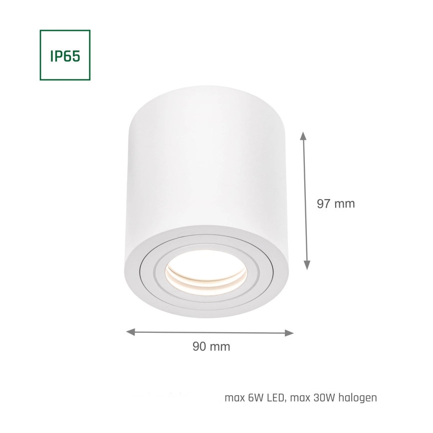 Kohtvalgusti vannituppa CHLOE 1xGU10/30W/230V IP65 ümmargune valge