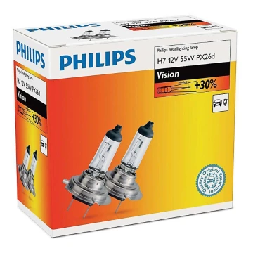 KOMPLEKT 2x Autopirn Philips VISION 12972PRC2 H7 PX26d/55W/12V 3200K