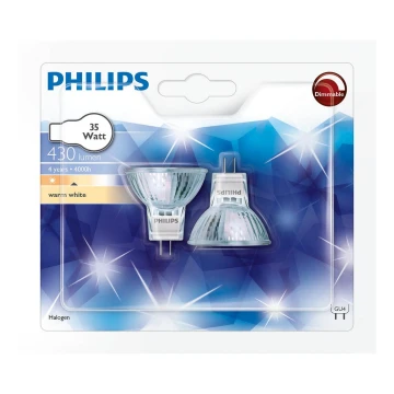 KOMPLEKT 2x Halogeenpirn Philips GU4/35W/12V 3000K