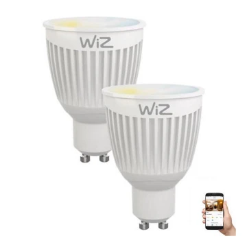 KOMPLEKT 2x LED Hämardatav pirn GU10/6,5W/230V 2700-6500K Wi-Fi - WiZ