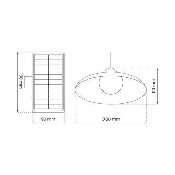 KOMPLEKT 2x LED Päikesepaneeliga rippvalgusti videvikuanduriga LED/6W/3,7V 2000 mAh IP44 + kaugjuhtimispult