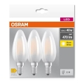 KOMPLEKT 3x LED Pirn B40 E14/4W/230V 2700K - Osram