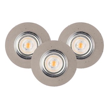 KOMPLEKT 3x LED Süvistatav valgusti VITAR 1xGU10/5W/230V CRI 90 betoon