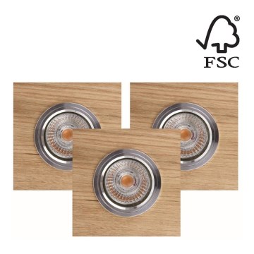 KOMPLEKT 3x LED Süvistatav valgusti VITAR 1xGU10/5W/230V CRI 90 tamm – FSC sertifitseeritud