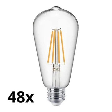KOMPLEKT 48x LED Pirn VINTAGE ST64 E27/7W/230V 2700K
