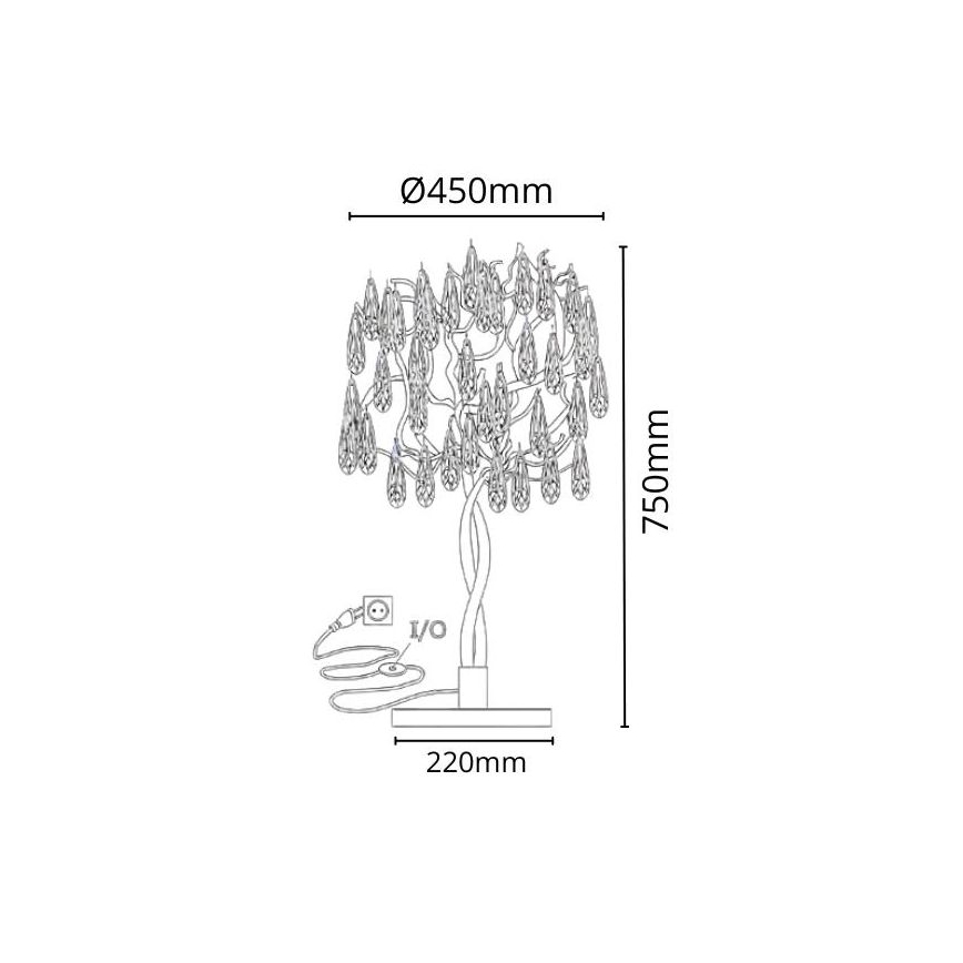 Kristallist laualamp 5xG9/40W/230V kuldne