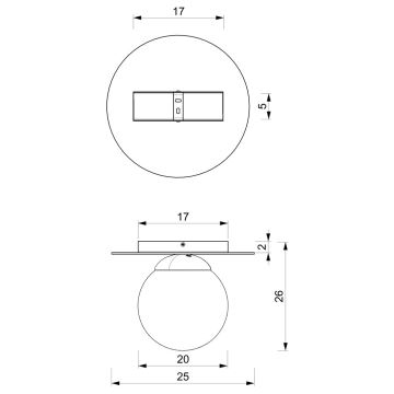 Laevalgusti PLATO 1xE14/40W/230V d. 25 cm