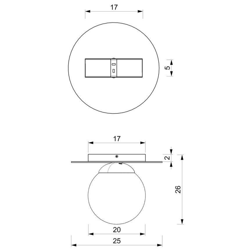 Laevalgusti PLATO 1xE14/40W/230V d. 25 cm