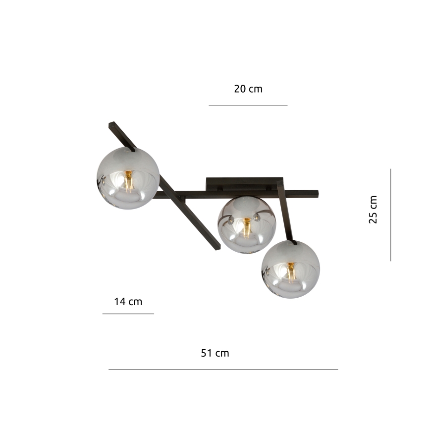 Laevalgusti SMART 3xE14/10W/230V must/hall