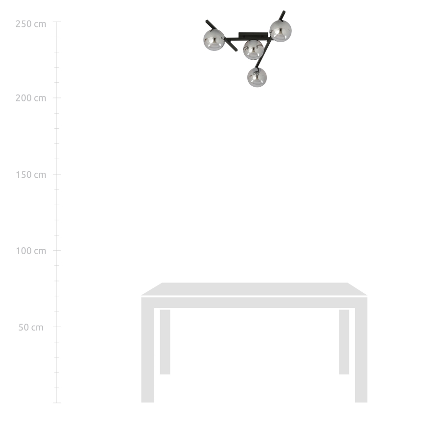 Laevalgusti SMART 4xE14/10W/230V must/hall